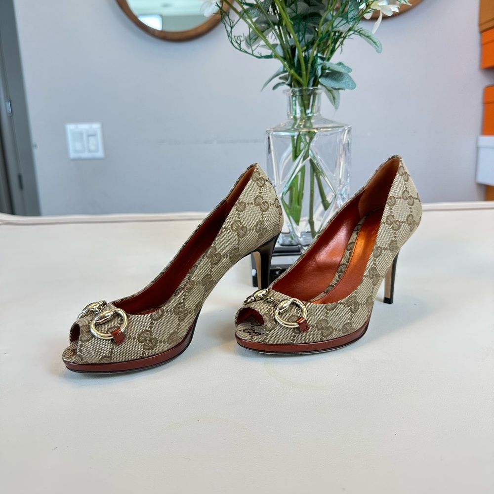 Gucci GG logo Printed High Heels